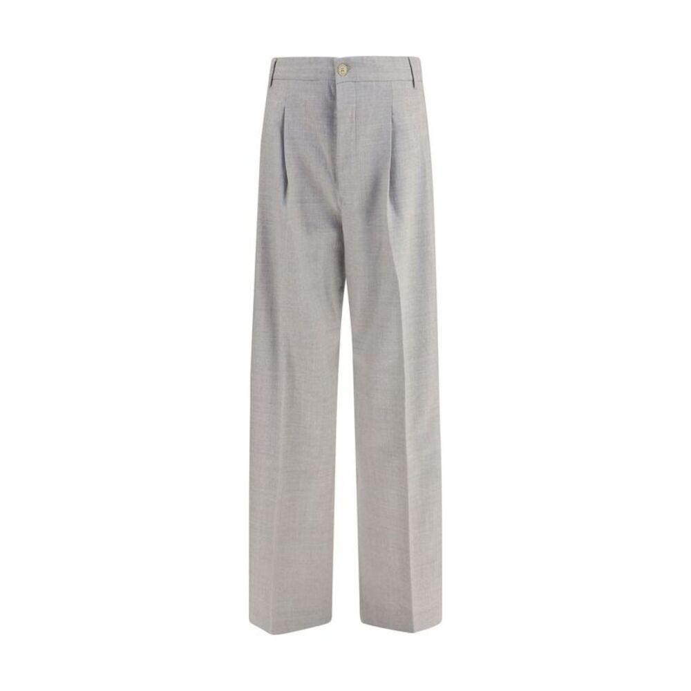 Laneus Gray Wool Oves Aries Casual Men's Pants